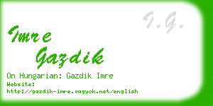imre gazdik business card